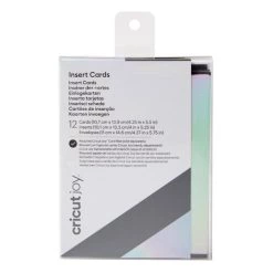 Tout neuf 🎁 Machine De Coupe 12 Cartes Et Enveloppes Noir Et Argent Holographique 13,9 X 10,7 Cm Cricut 🌟