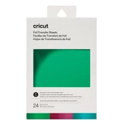 Vente flash ⌛ Machine De Coupe 24 Feuilles De Transfert Foil Bleu, Vert, Violet, Blanc 15,2 X 10,1 Cm Cricut 🥰