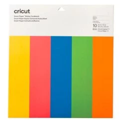 Offres ❤️ Machine De Coupe 10 Papiers Cartonnés Autocollants Couleurs Vives 33 X 33 Cm - Cricut 🤩